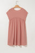 Corded Texture Frill Hem Pocketed Swing Mini Dress